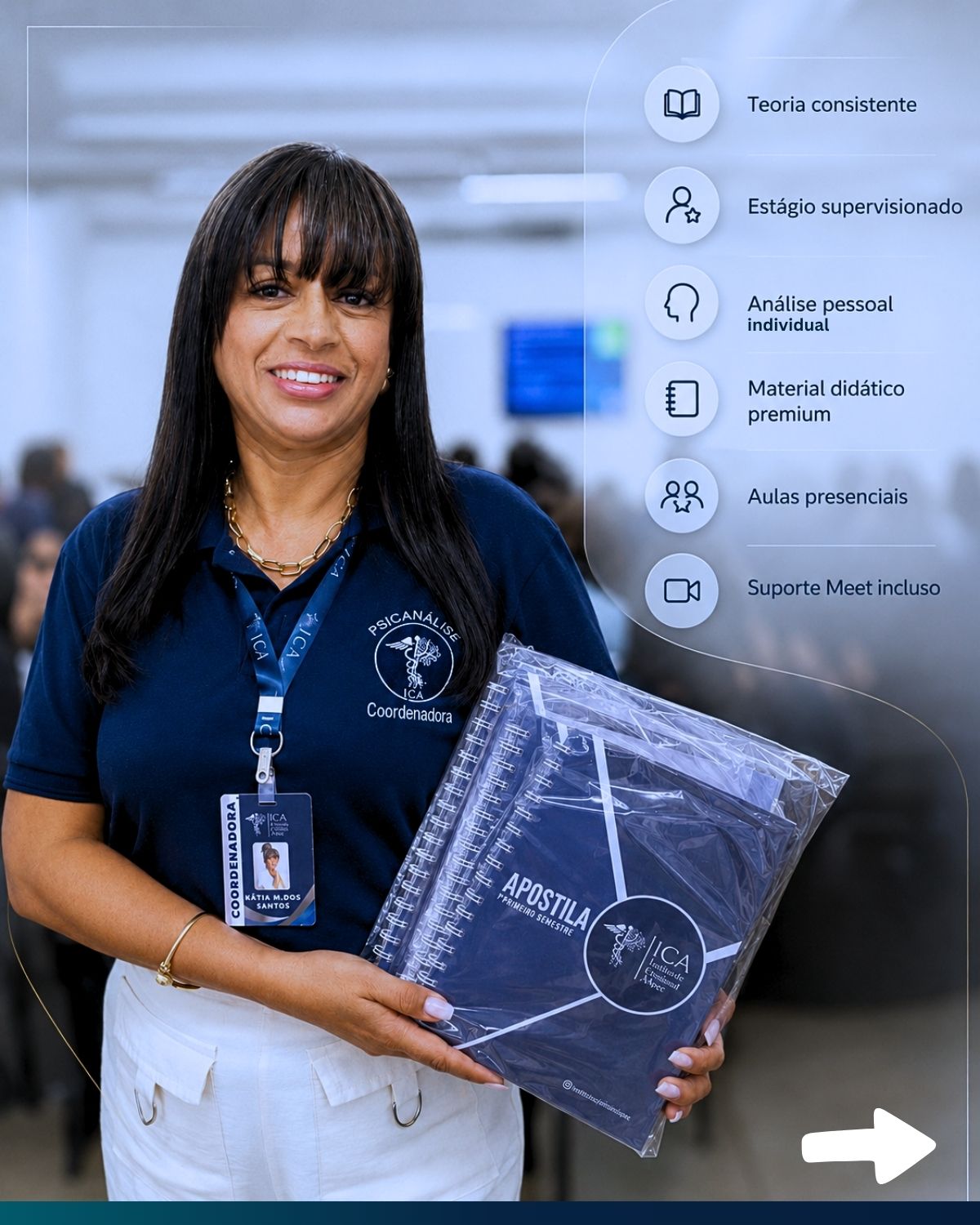 Coordenação ICA apresentando os materiais didáticos